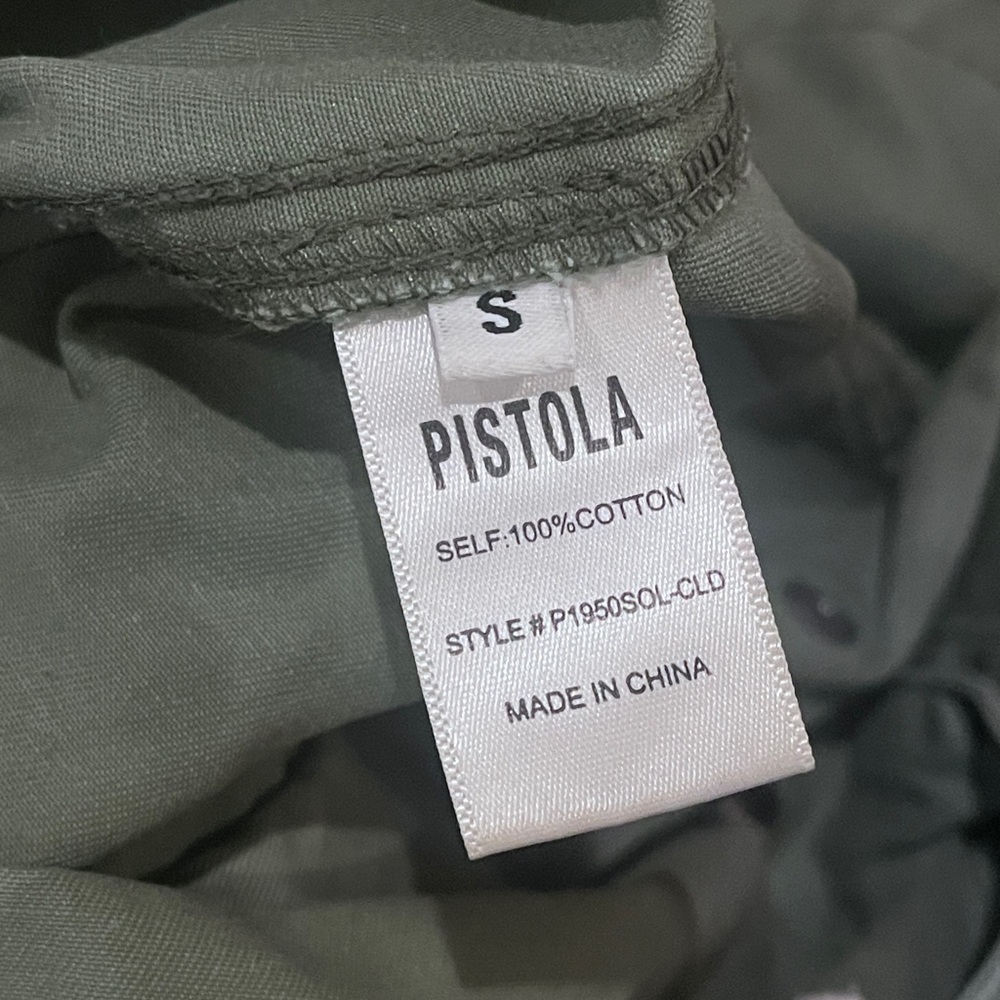 Pistola Grover Daisy Embroidered Utility Jumpsuit Green Small - Picture 7 of 8
